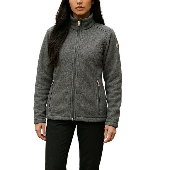 Fjallraven Stina Fleece Sweater Jacket Coat Ovik Women's M Dark Grey Zip Up - Picture 1 of 13